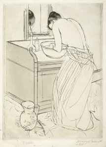 Kvinne som bader av Mary Cassatt