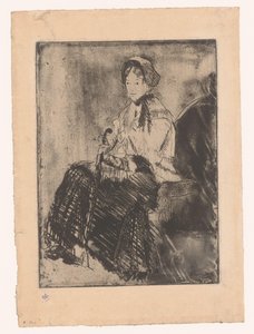 Sittende kvinne med paraply Paraplyen av Mary Cassatt