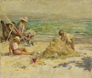 At the Seaside (olje på lerret) av Mary Constance Oliver