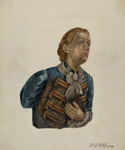 Galionsfigur fra Bark George, ca. 1939. av Mary E Humes