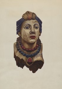 Indisk prinsesse figurhode, ca. 1938.