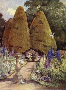 Scottish Gardens: Malleny (farge litho) av Mary Georgina Wade Wilson