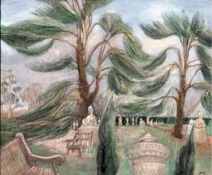 Chiswick House; cedarsfinxer, 2002 (olje om bord)