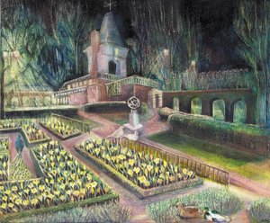 Flower Garden, Holland park, 2002 (olje på bard) av Mary Kuper