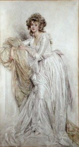 An Edwardian Lady (akvarell på papir) av Mary L. Gow