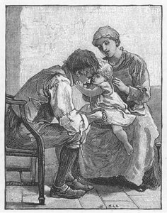 Scene fra Silas Marner av George Eliot, 1882 av Mary L Gow