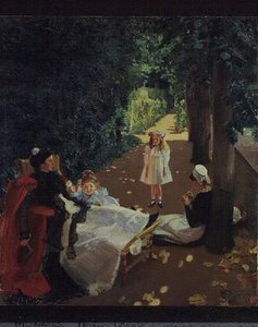 The Park, ca. 1900 (olje på lerret) av Mary Louise MacMonnies