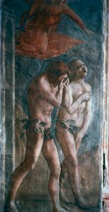 'Adam og Eva forvist fra paradis', detalj, pre-restaurering, c1427. av Masaccio Tommaso