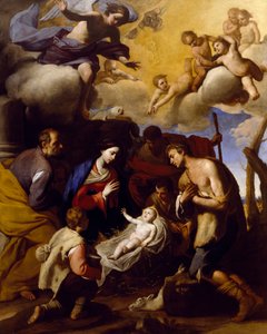 Tilbedelse av hyrder, av Massimo Stanzione (1585–1656)