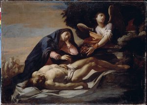 Klagesang over Kristi legeme. Maleri av Massimo Stanzione (rundt 1585-rundt 1658), olje på lerret, midten av 1600-tallet, italiensk kunst, barokkkunst. Museum for historie og kunst, Zhytomyr (Ukraina) av Massimo Stanzione