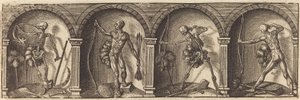 De ulike portrettene og figurene VII av Master AD