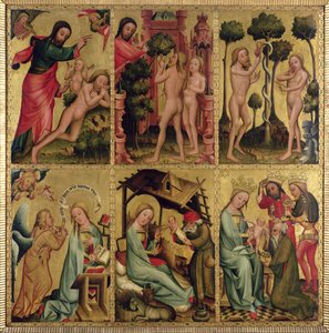 Indre høyre fløy av St. Peters høyalter i Hamburg, Grabower-alteret, 1383 (tempera på panel) av Master Bertram of Minden
