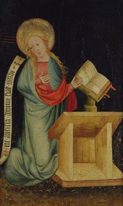 Jomfru av bebudelsen, fra The Harvester Altar, ca. 1410 (tempera på eik) (se også 145253 og 145254)