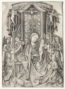 Madonna Enthroned with Eight Angels av Master ES