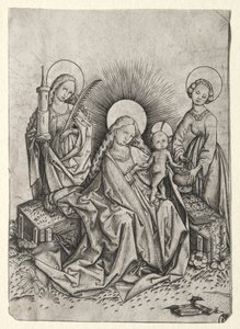 Madonna og barn i en hage mellom St. Barbara og st. Dorothy