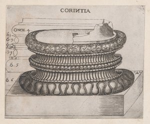 Mirror of Roman Magnificence: Corinthian base, ca. 1537, ca. 1537 av Master GA