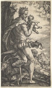 Saturn fra The Gods Who Preside Over the Planets, 1525.