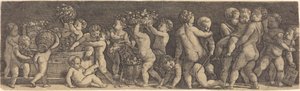 Barn som høster druer av Master IB after Raphael