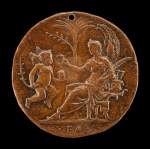 Allegorisk scene [omvendt], 1500-tallet. av Master I.S.A.