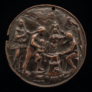 Apollo, Venus, Mars og Vulkan, ca. 1500. av Master M.C.
