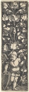 Ornament med et geni som holder et skjold, 1536. av Master MVHF
