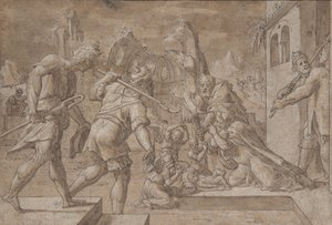 Tilbedelse av hyrdene, ca. 1549-50. av Master Of The Liechtenstein Adoration