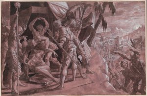 Soldater oppdager kroppen til Holofernes av Master Of The Liechtenstein Adoration