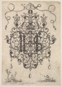 Design for et anheng med IHS-monogram, 1609. av Master PRK