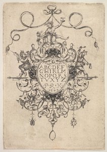 Design for et anheng med alfabetet, 1609. av Master PRK