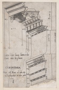 Mirror of Roman Magnificence: Entablatur fra Forum of Trajan, Roma, 1537., 1537.