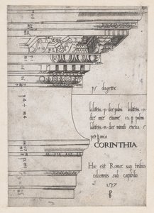 Mirror of Roman Magnificence: Entablature fra Temple of Castor and Pollux, Roma, 1537., 1537