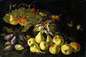 Stilleben (olje på lerret) av Master S. B.
