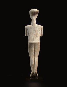 Kykladisk liggende kvinneskikkelse, navnestykke til Schuster-mesteren, Early Cycladic II, ca. 2400 f.Kr. (marmor) av Master Schuster