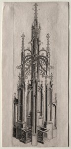 Design for en gotisk fontene av Master W with the Key