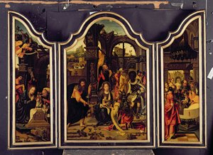 En Triptych; Tilbedelsen av magiene; Fødselen og presentasjonen i tempelet; Kunngjøringen