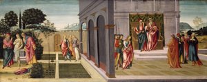 Susanna og de eldste i hagen, og rettssaken mot Susanna foran de eldste, ca. 1500 av Master of Apollo and Daphne