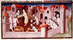 Scene fra Marco Polos Book of Marvels..., tidlig på 1400-tallet av Master of Boucicaut