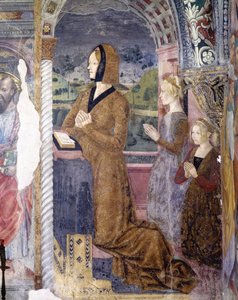 Italia, Piemonte-regionen, Serralunga di Crea, freskomaleri i kapellet ved basilikaen Santa Maria Assunta