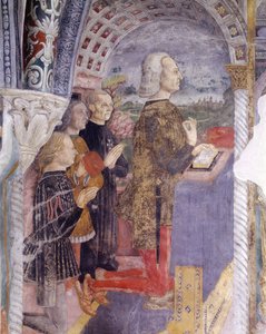 Italia, Piemonte-regionen, Serralunga di Crea, freskomaleri i kapellet ved basilikaen Santa Maria Assunta