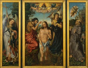Triptych of the Baptism of Christ - Mester av Frankfurt (1460-ca. 1533) - ca. 1510 - Olje på tre - 169x213,5 - Museu Nacional d