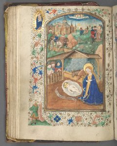 Timebok Bruk av Utrecht: fol. 62v, Fødselen, ca. 1460-1465.