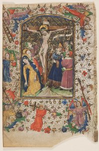 Leaf from a Book of Hours: The Crucifixion, 1430-tallet.