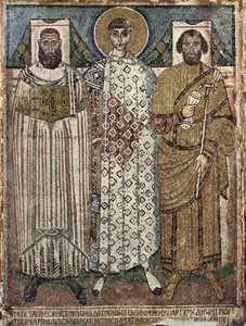 Den hellige Demetrius av Thessaloniki med giverne, 600-700-tallet av Master of Hagios Demetrios