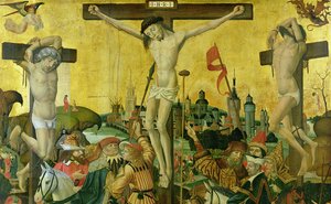 The Crucifixion, ca. 1500 (detalj av 148971) av Master of Hamburg