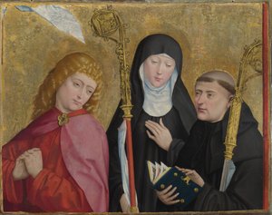 De hellige Johannes evangelisten, Scholastica og Benedict The Liesborn-altertavle, ca. 1470-1480
