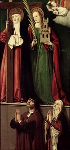 Catholic Monarchs with Saints Helena and Barbara av Master of Manzanillo