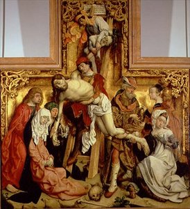 Nedstigningen fra korset (olje på panel) av Master of St. Bartholemew
