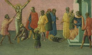 The Martyrdom of the Saints, 1400-50 (tempera og bladgull på panel) av Master of St. Julitta and St. Quiricus Master of St. Julitta and St. Quiricus