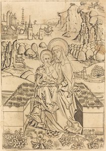 Madonnaen og barnet med Saint Anne av Master of St. Sebastian