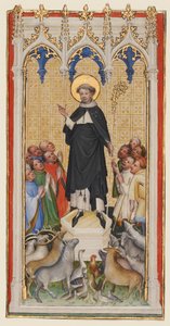 Den hellige Anthony Abbot velsigner dyrene, de fattige og de syke, ca. 1400-10 (tempera og bladgull på pergament) av Master of St. Veronica